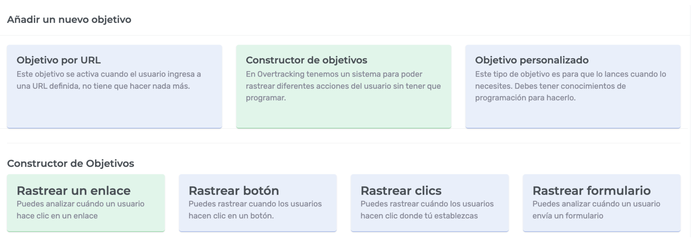 rastrear botón con el constructor de objetivos