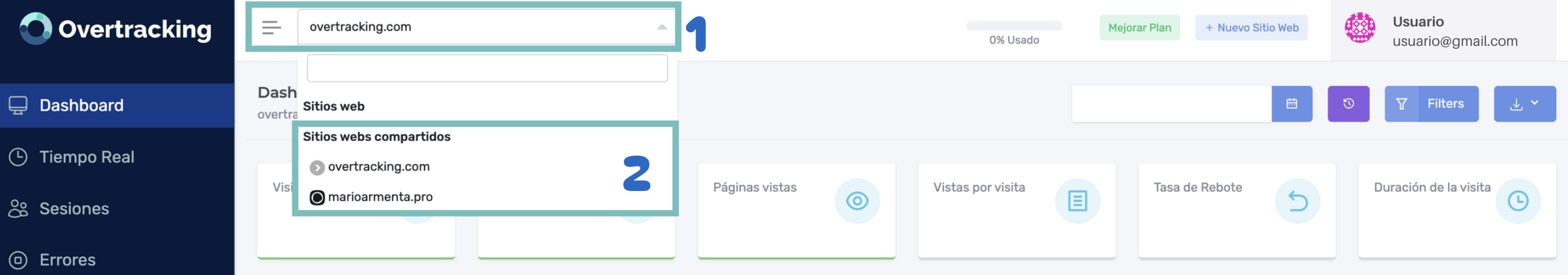 Webs compartidas